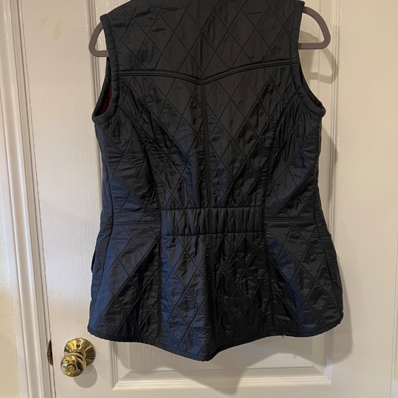 Barbour Quilted Vest in Gray and Burgundy - Picture 8 of 8